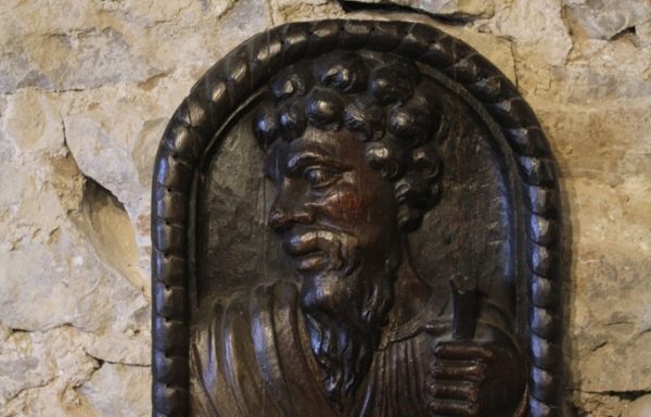 Rare 15th Century Period Oak Carving Of Saint Bartholomew