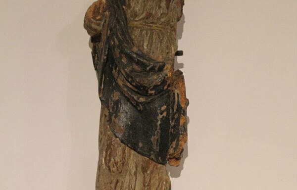 17th Century Polychrome Period Oak Figure